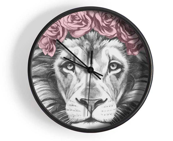 The Rose Head Lion Clock - Wallart-Direct UK