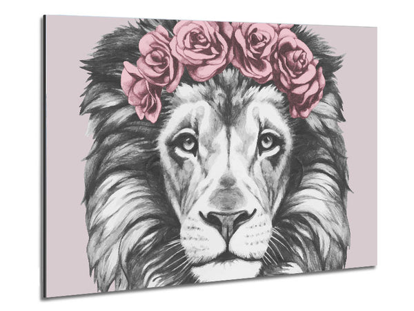 The Rose Head Lion Metal Print