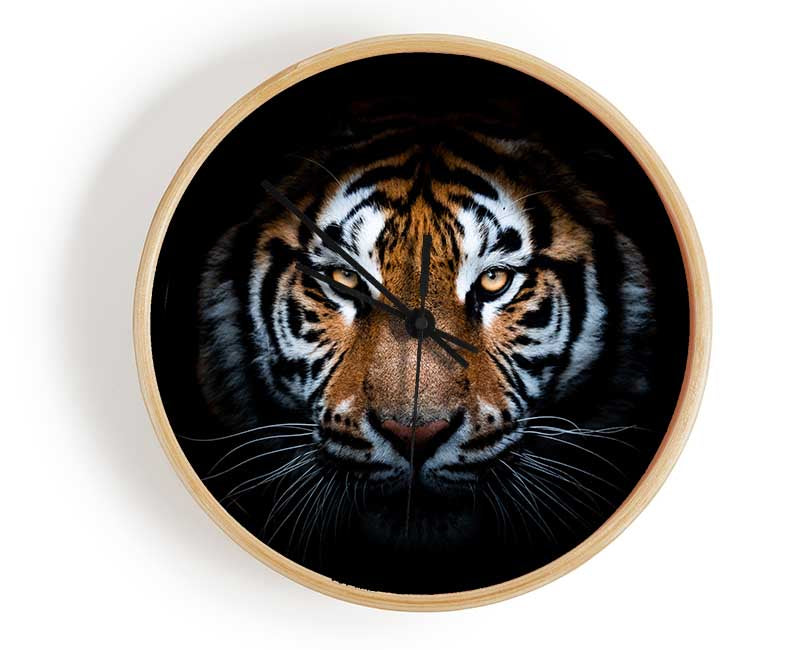 Tiger In The Dark Clock - Wallart-Direct UK