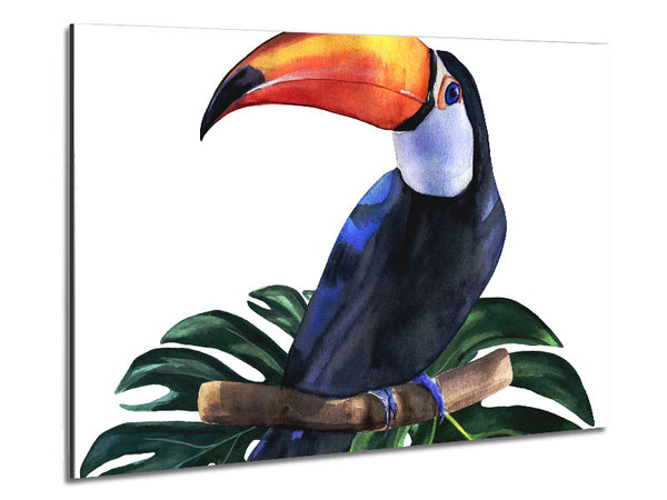 Palm Leaf Toucan Metal Print