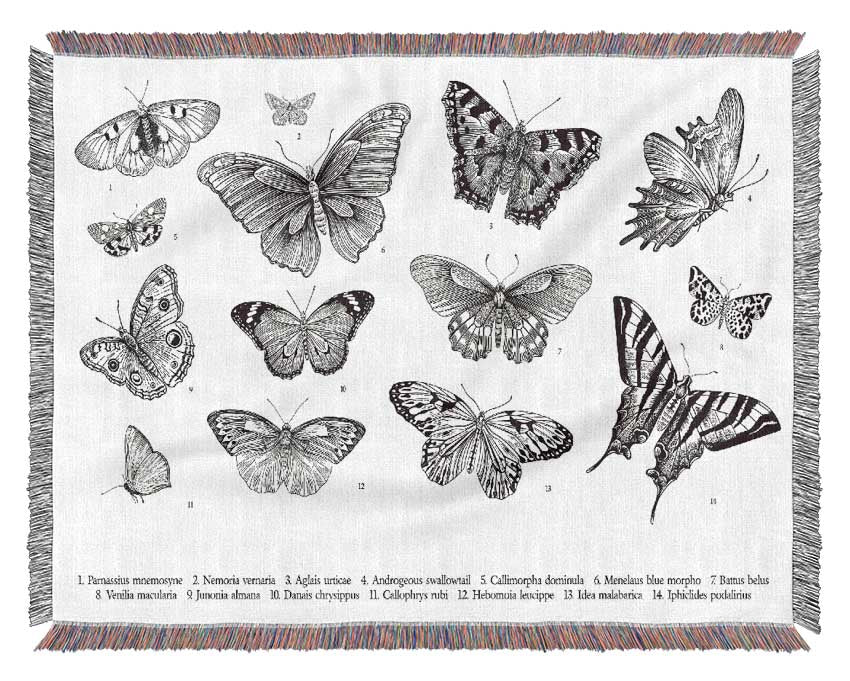 British Butterflies Woven Blanket