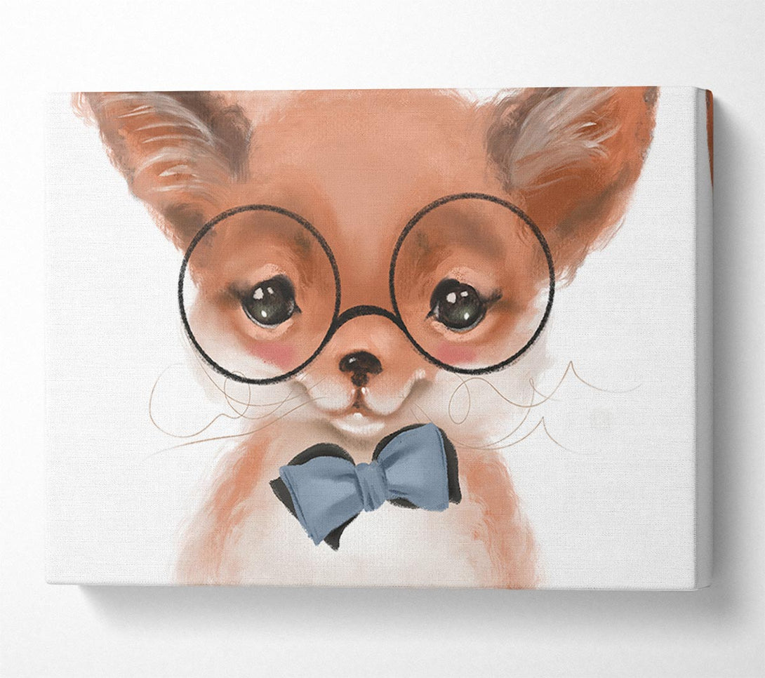 Picture of Little Puppy Glasses Canvas Print Wall Art