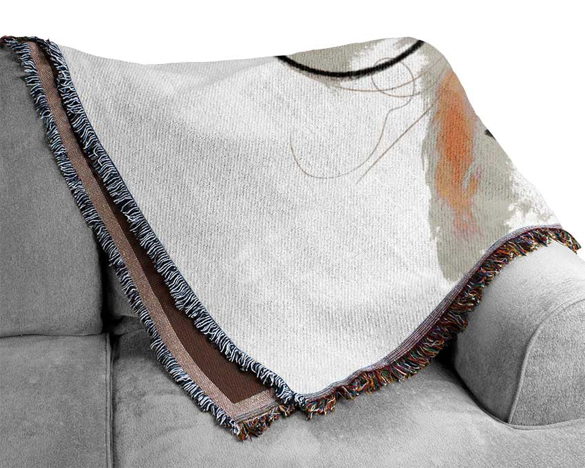 Little Puppy Glasses Woven Blanket