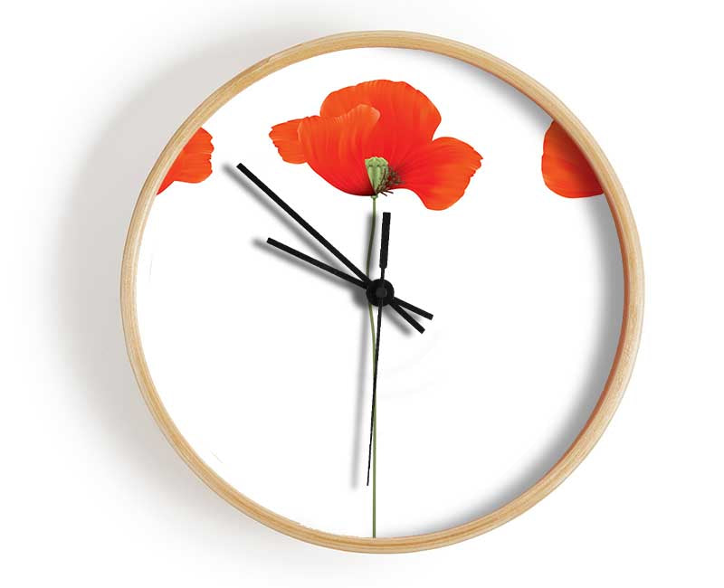 Three Poppies Standing Clock - Wallart-Direct UK