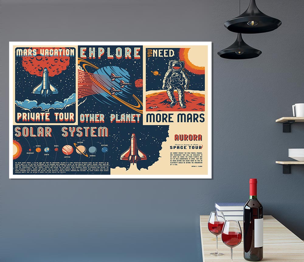 Explore The Planets Print Poster Wall Art