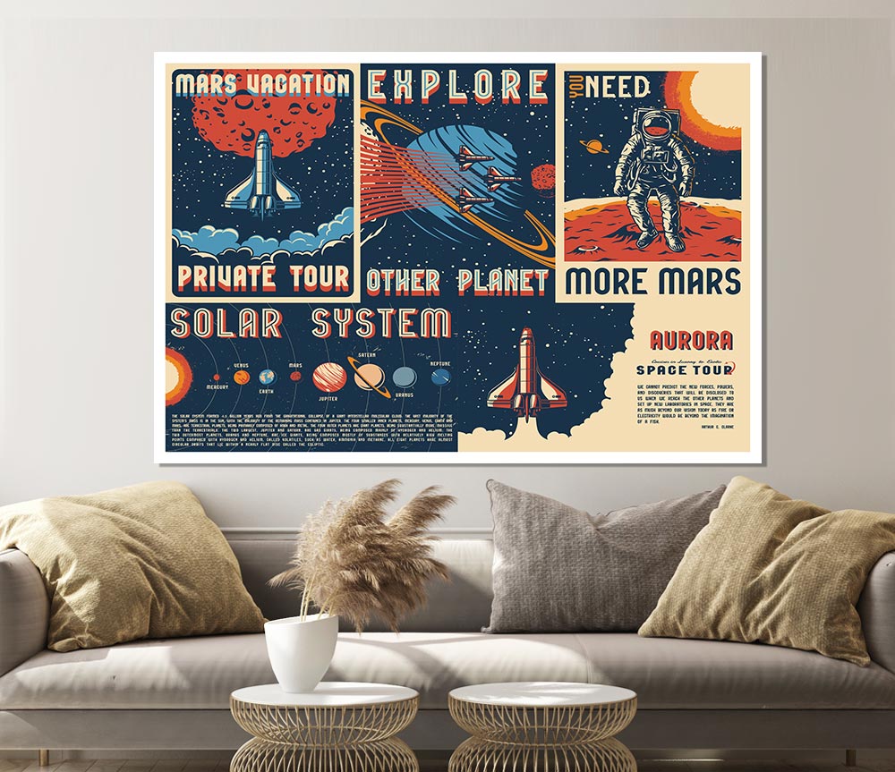 Explore The Planets Print Poster Wall Art