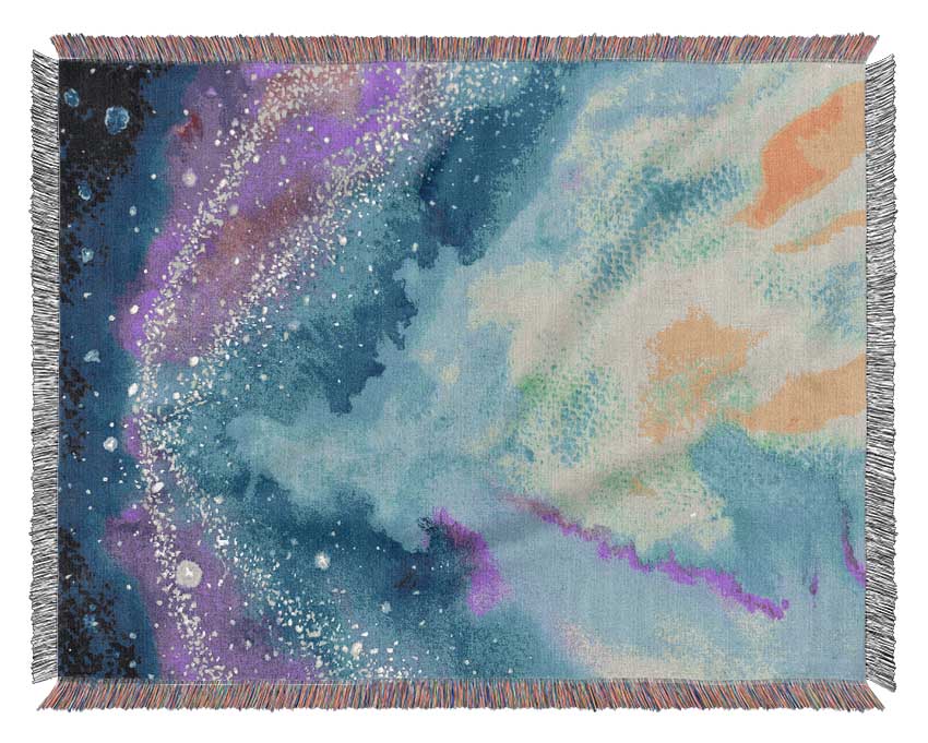 Space In Watercolour Woven Blanket