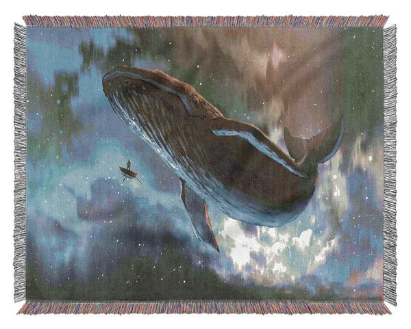 The Whale In Space Woven Blanket