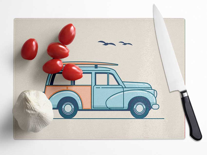 Morris Minor Traveller Glass Chopping Board