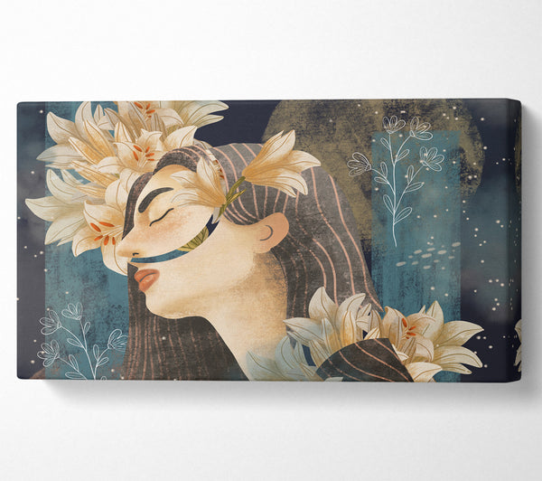 Creme Blumen Frau