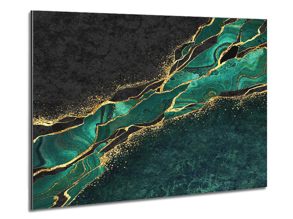 The Green And Gold Textures Metal Print