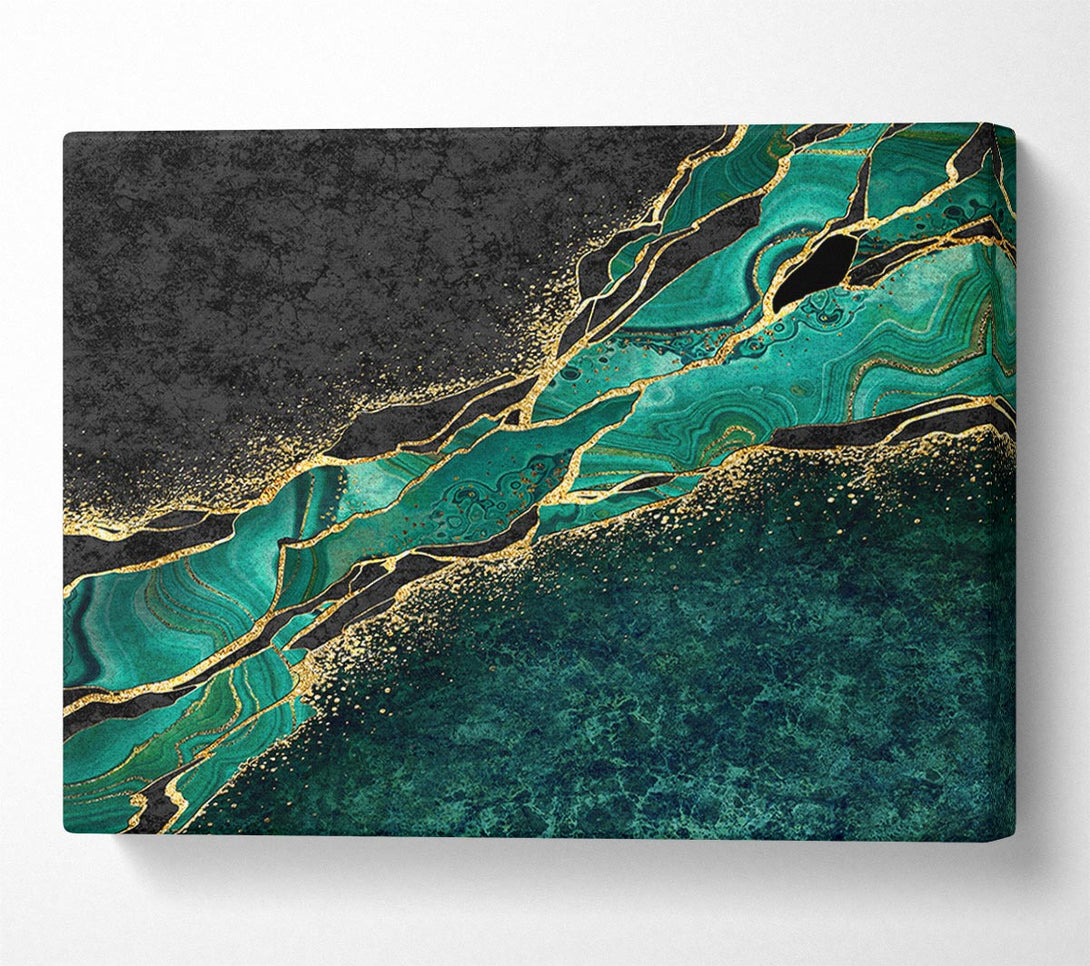 Picture of The Green And Gold Textures Canvas Print Wall Art