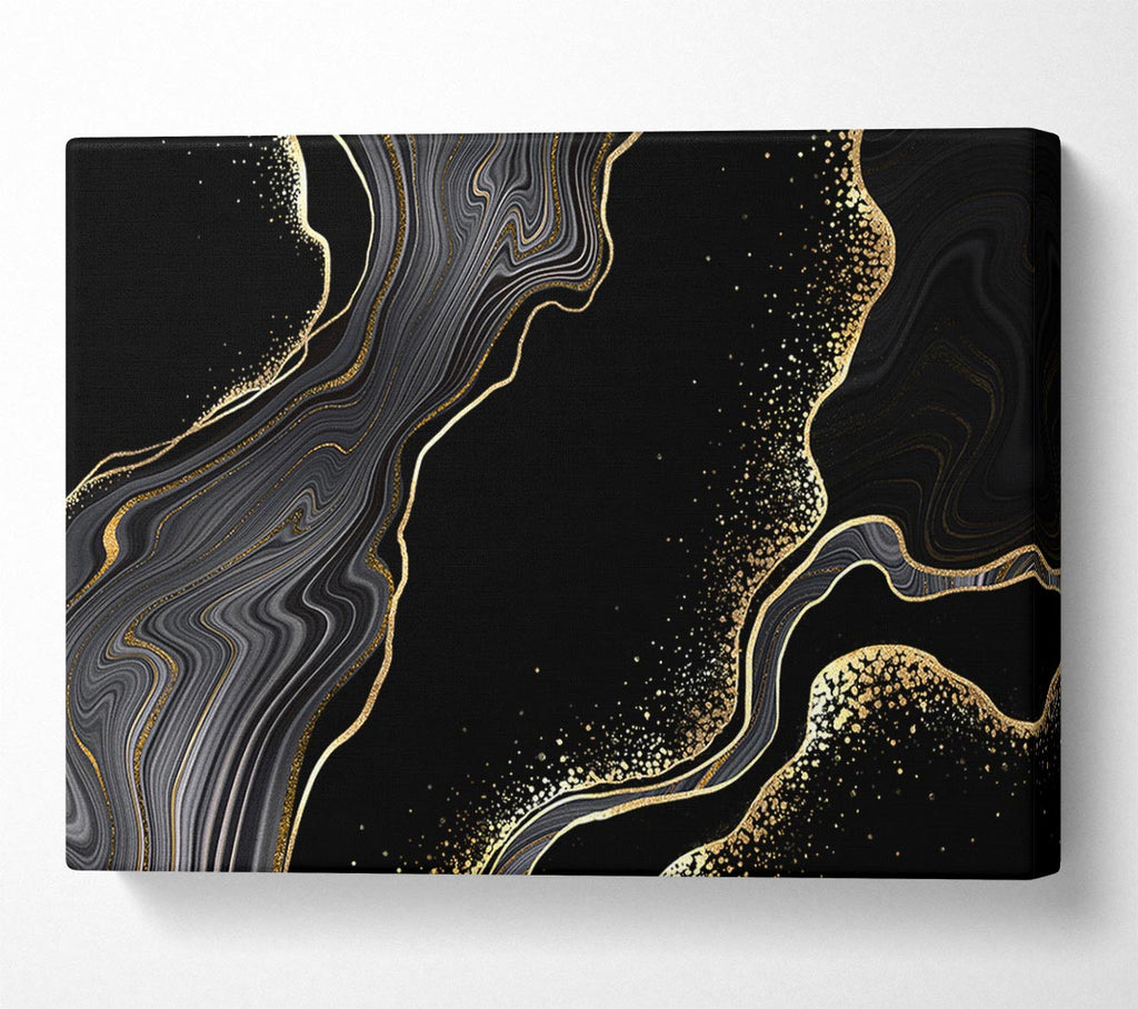 Picture of Black And Gold Flakes Canvas Print Wall Art