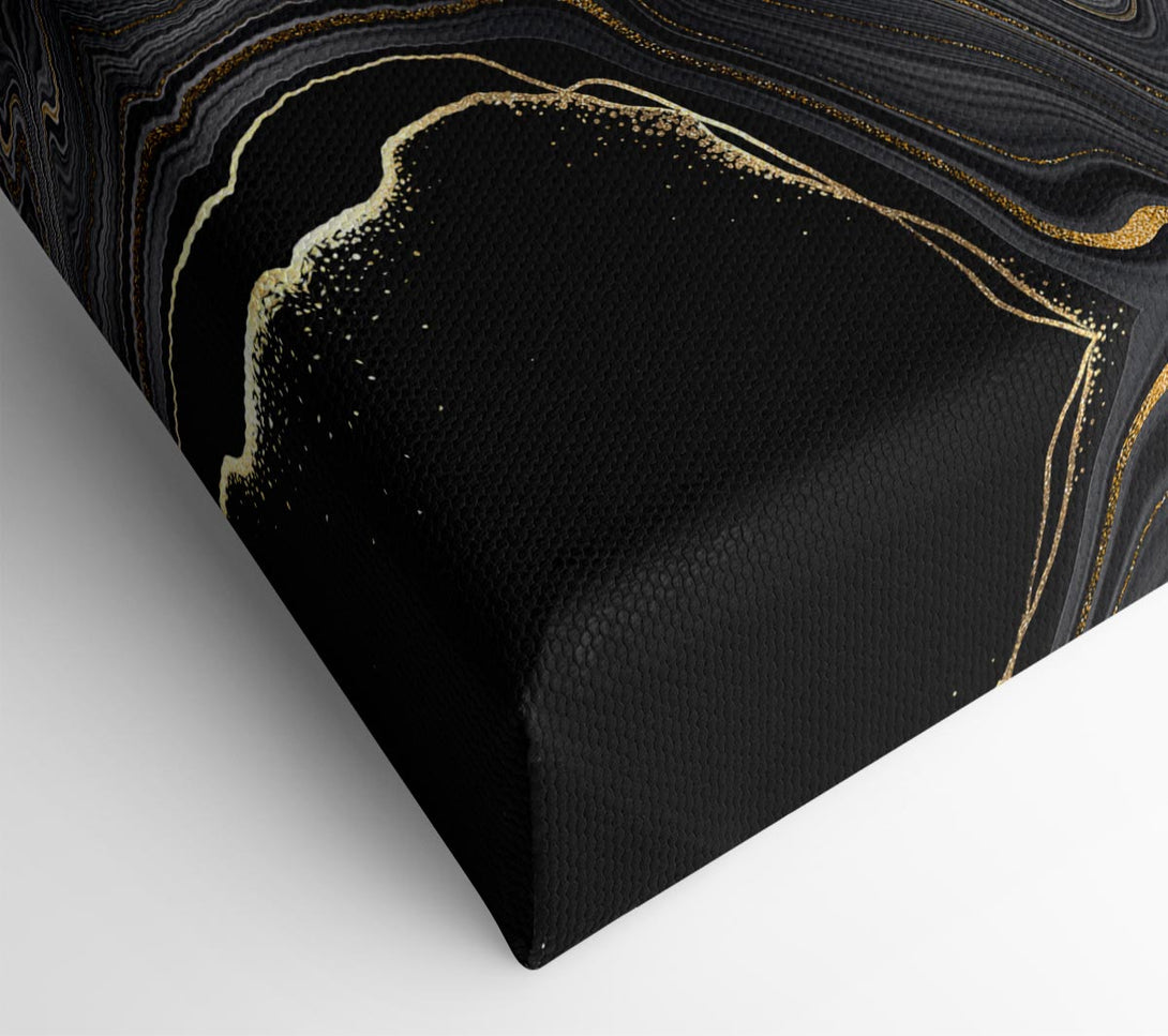 Picture of Black And Gold Flakes Canvas Print Wall Art