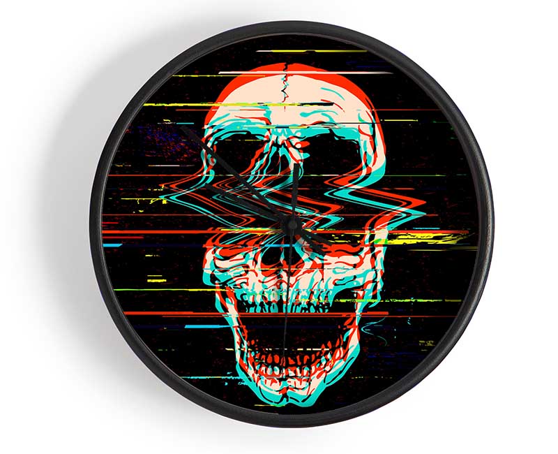 Waves Through A Skull Clock - Wallart-Direct UK