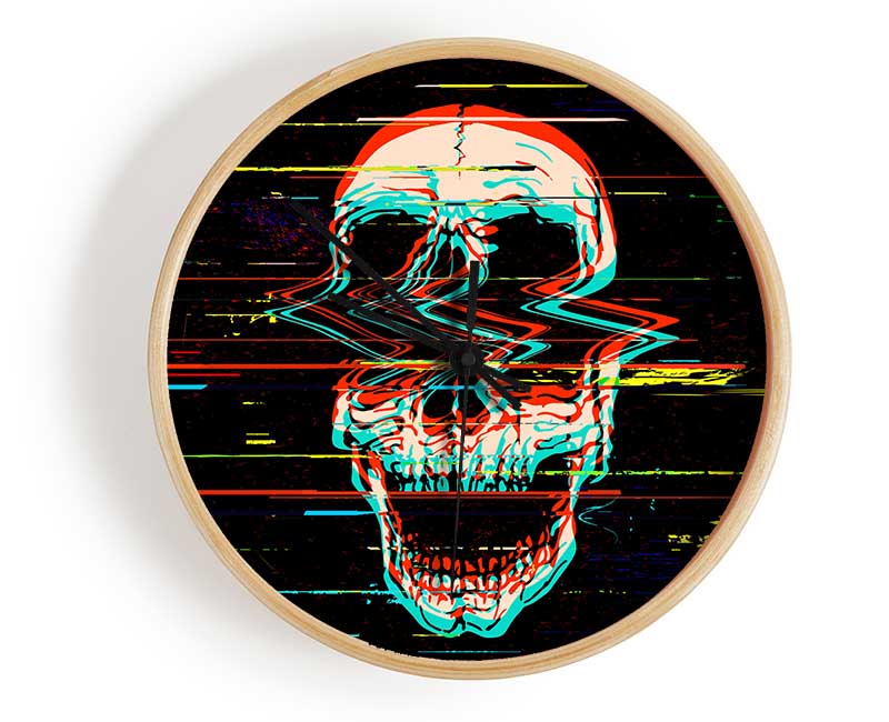 Waves Through A Skull Clock - Wallart-Direct UK