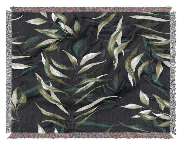 Green Leaves Of Plenty Woven Blanket
