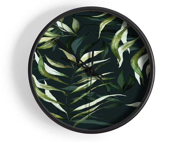 Green Leaves Of Plenty Clock - Wallart-Direct UK