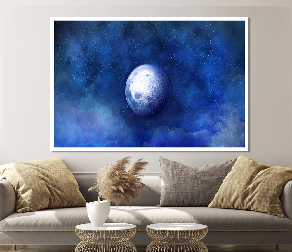 The Blue Moon Beauty Print Poster Wall Art