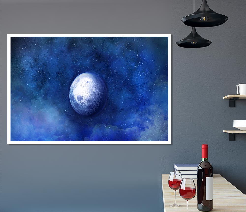 The Blue Moon Beauty Print Poster Wall Art