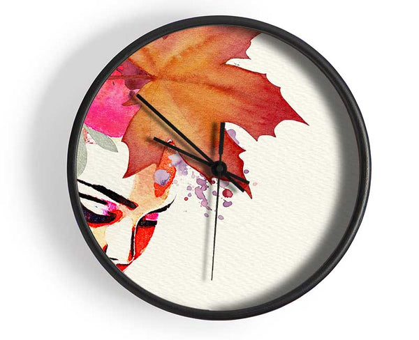 Autumn Leaf Woman Clock - Wallart-Direct UK