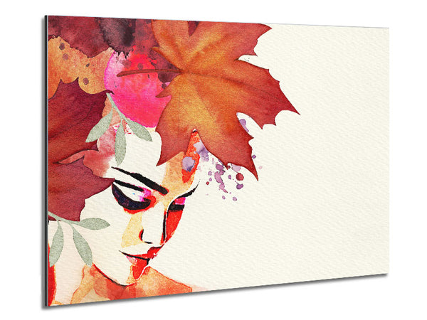 Herbstblatt, Frau