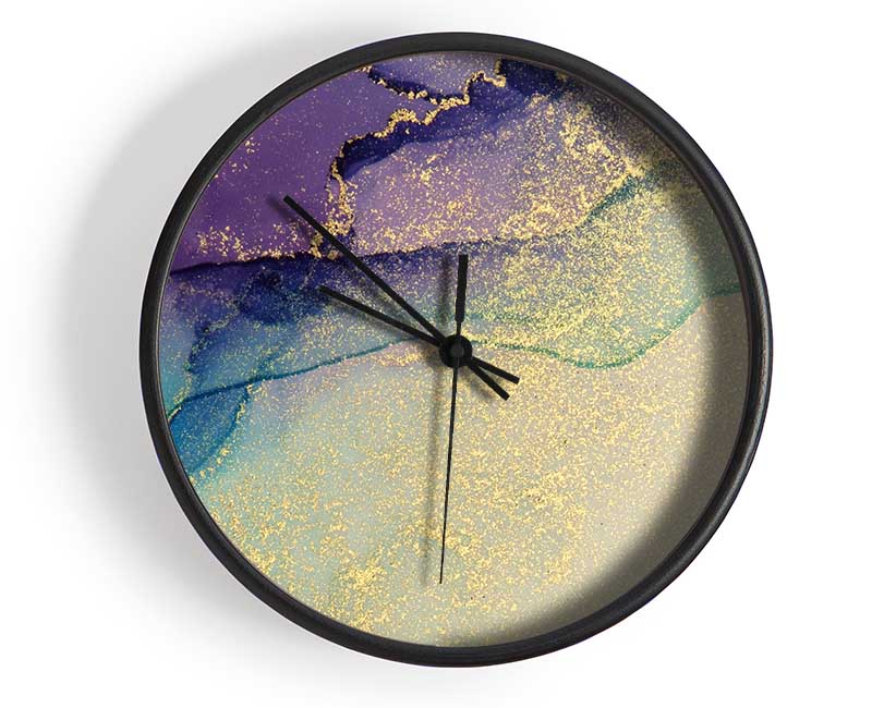 Glitter Over Watercolour Clock - Wallart-Direct UK