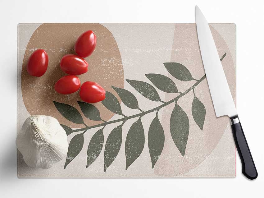 Leaf Of Modern Art Glass Chopping Board