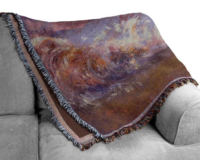 Monk On The Hilltop Woven Blanket
