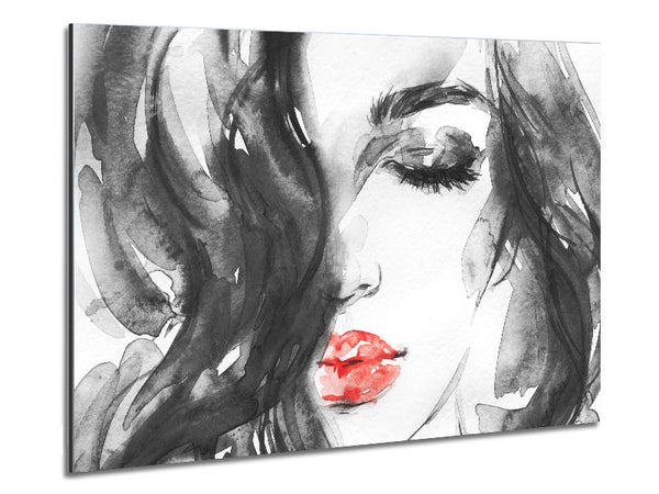 Aquarell rote Lippen