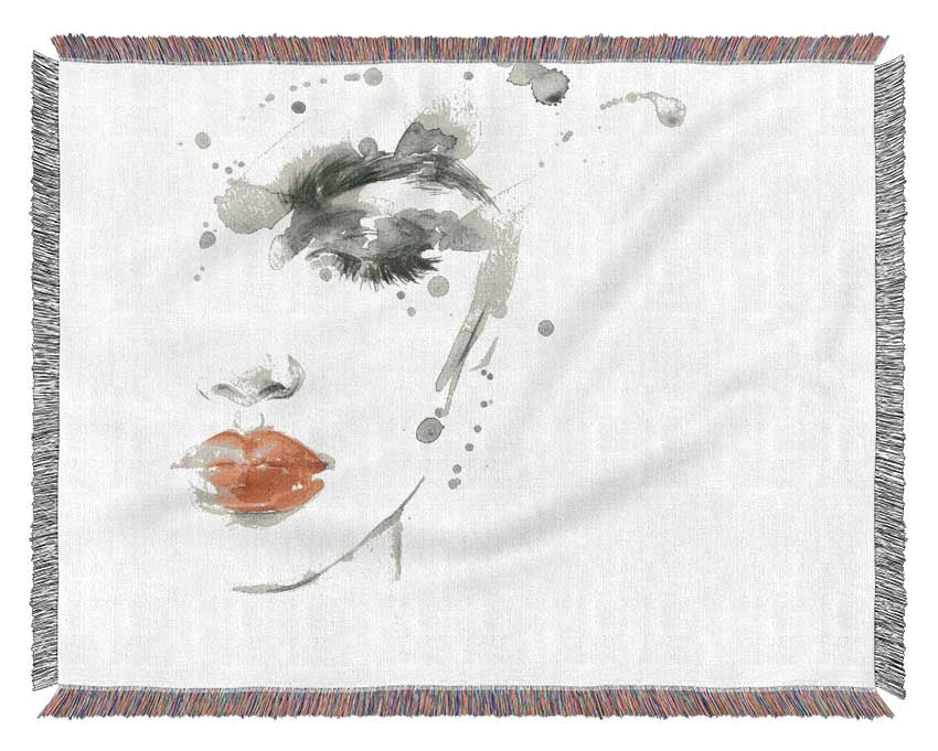 Watercolour Face Beauty Woven Blanket