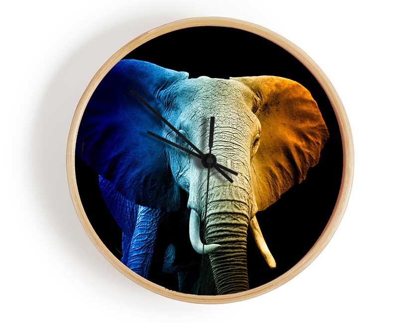 Tri Coloured Elephant Clock - Wallart-Direct UK