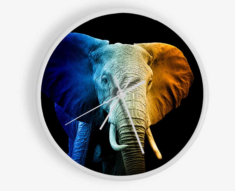 Tri Coloured Elephant Clock - Wallart-Direct UK