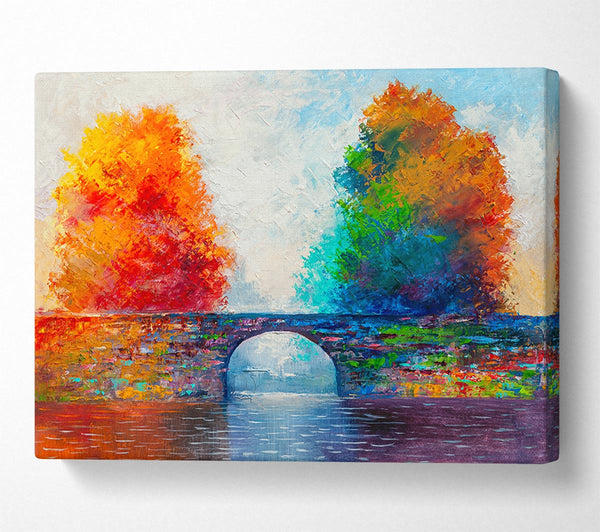 Picture of The Bridge Between Woodland Worlds Canvas Print Wall Art