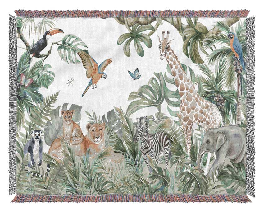 Safari Jungle Adventure Woven Blanket