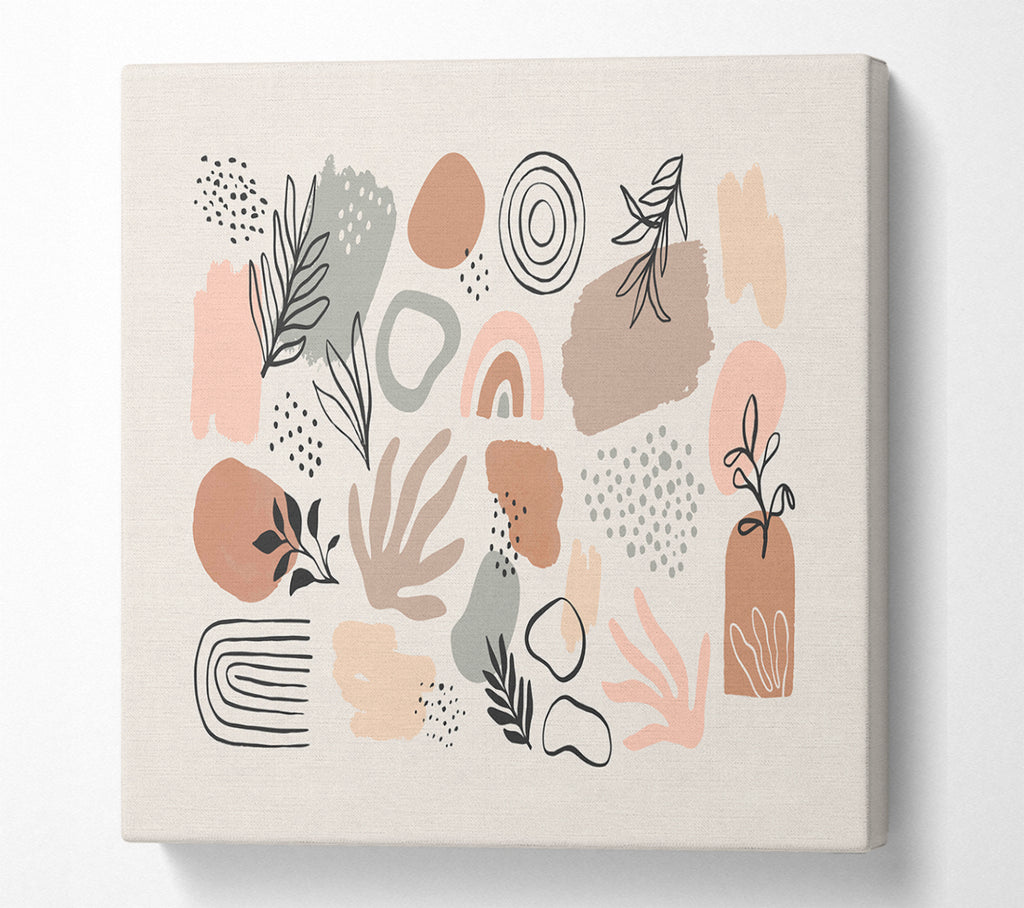 A Square Canvas Print Showing Natural Shapes Of Simplicity Square Wall Art