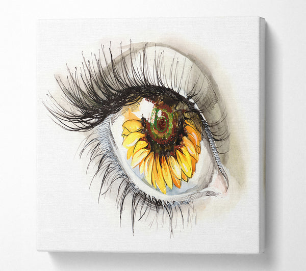 A Square Canvas Print Showing The Golden Eye Square Wall Art