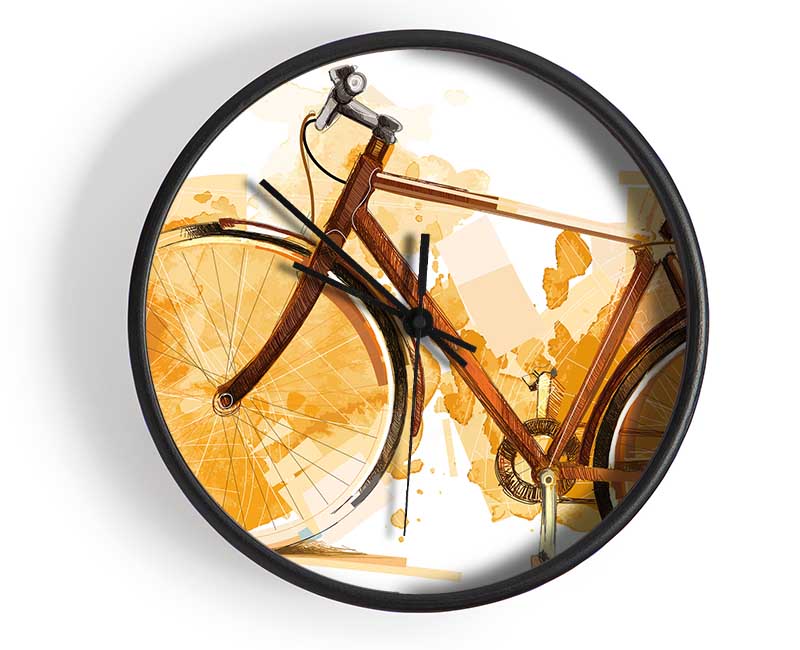 Watercolour Bike Clock - Wallart-Direct UK