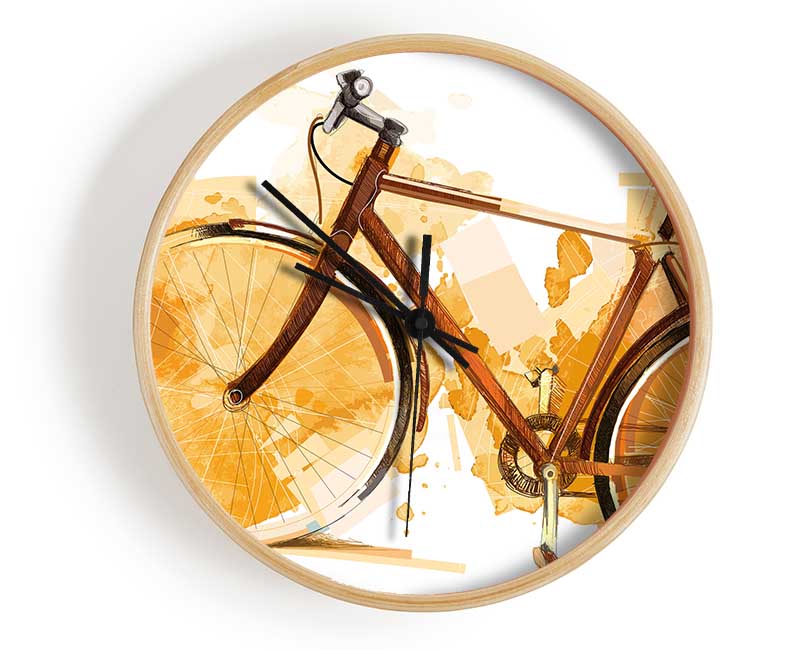 Watercolour Bike Clock - Wallart-Direct UK