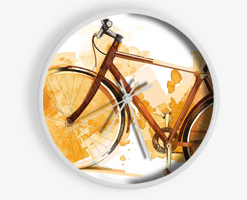 Watercolour Bike Clock - Wallart-Direct UK