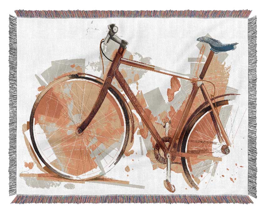 Watercolour Bike Woven Blanket