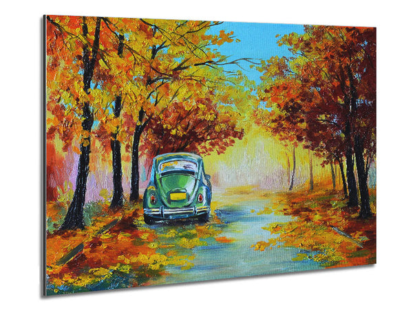 VW Käfer im Herbst