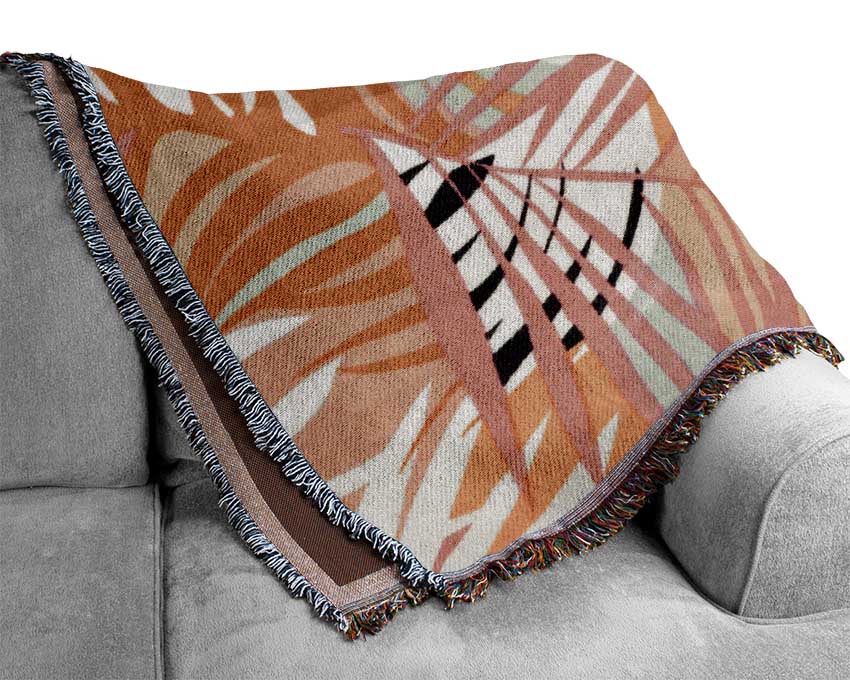 Tropical Leaves Woven Blanket