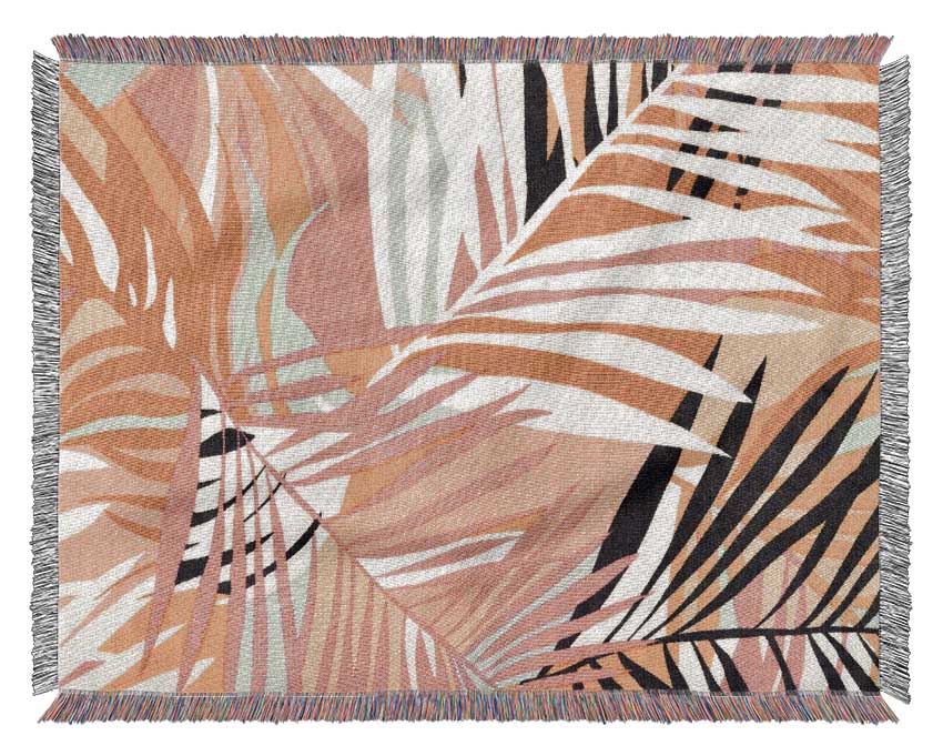 Tropical Leaves Woven Blanket