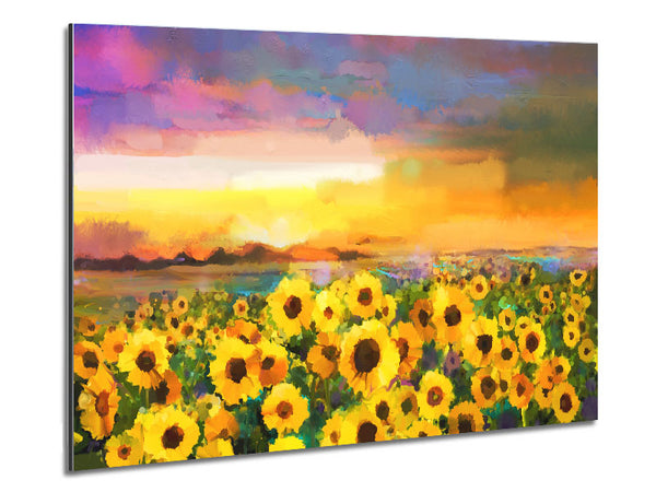Pastell Sonnenblumen Sonnenuntergang