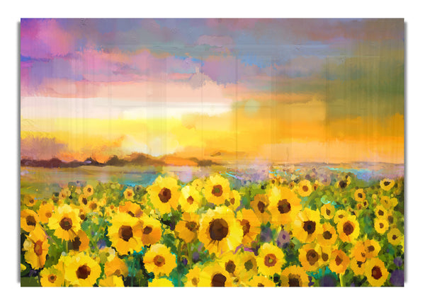 Pastell Sonnenblumen Sonnenuntergang