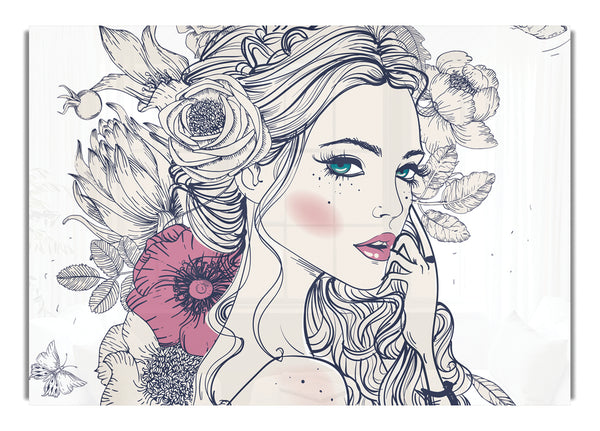 Die Blumenmädchen-Zeichnung