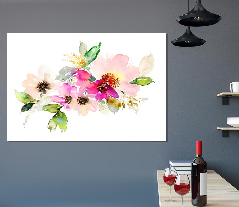 The Watercolour Flower Paint Print Poster Wall Art