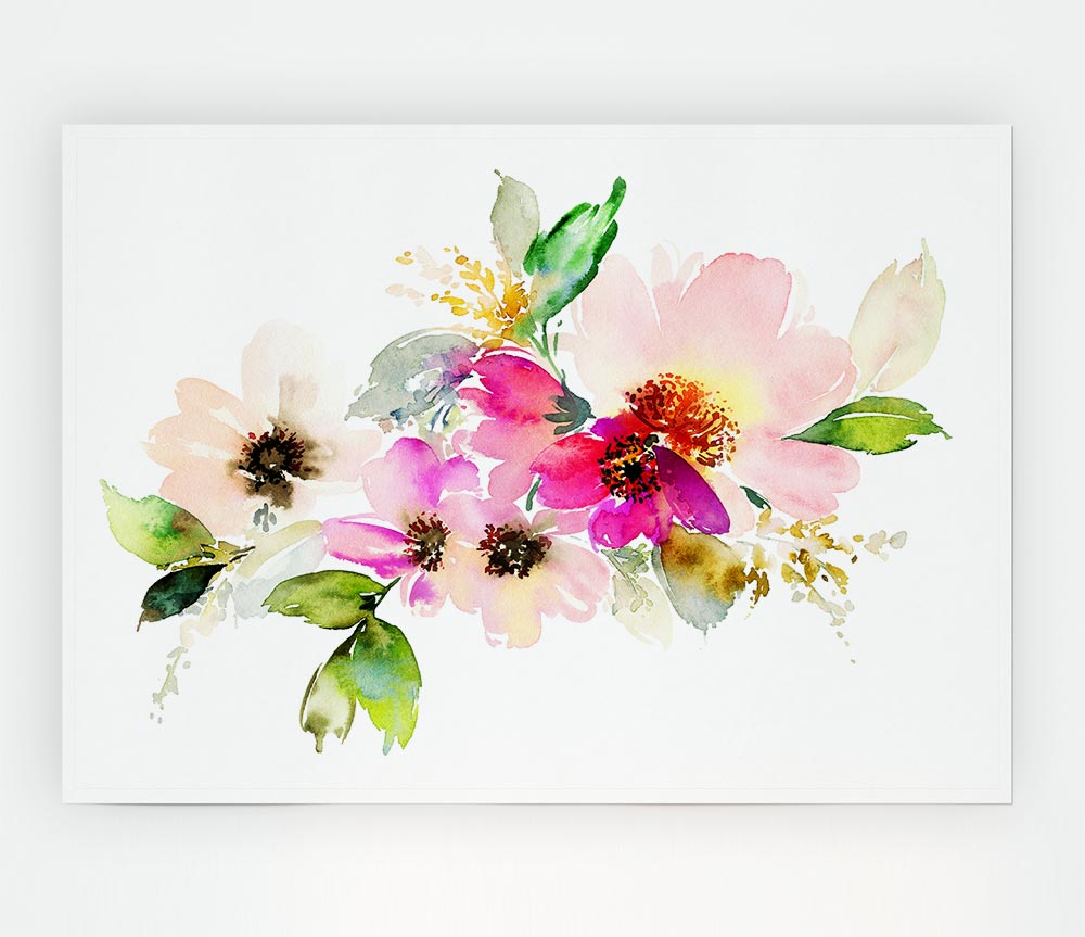 The Watercolour Flower Paint Print Poster Wall Art