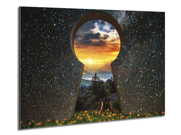 Key Hole Universe Metal Print